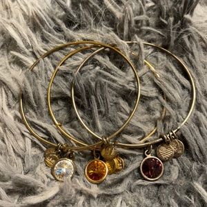 Alex & Ani set of 3 gemstone bangles